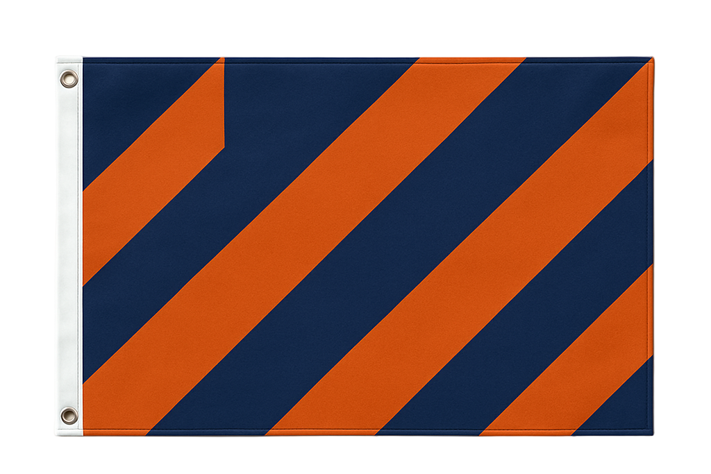 Gevelvlag op maat — enkelzijdig full-color bedrukt op 115 g/m² polyester vlaggendoek