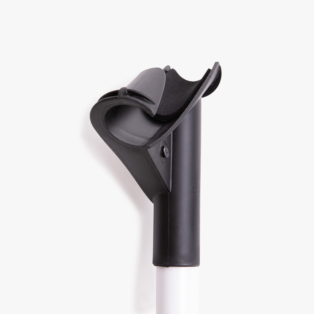 Close-up van het kunststof koppelstuk van de deelbare Handystick-gevelstok