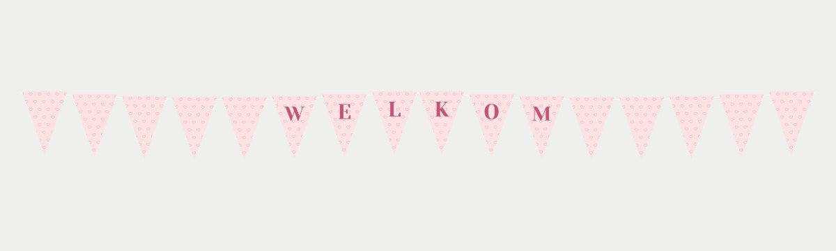 Vlaggenlijn met de tekst WELKOM